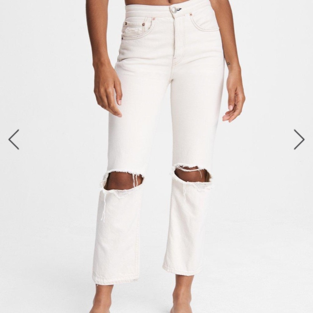 Rag & Bone Maya High-Rise Straight - Ecru